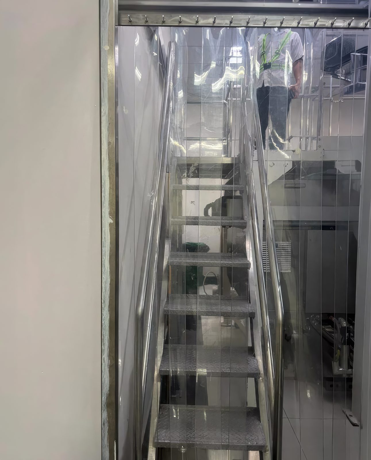 Stainless steel access staircase fabricated and installed by LB Industrial